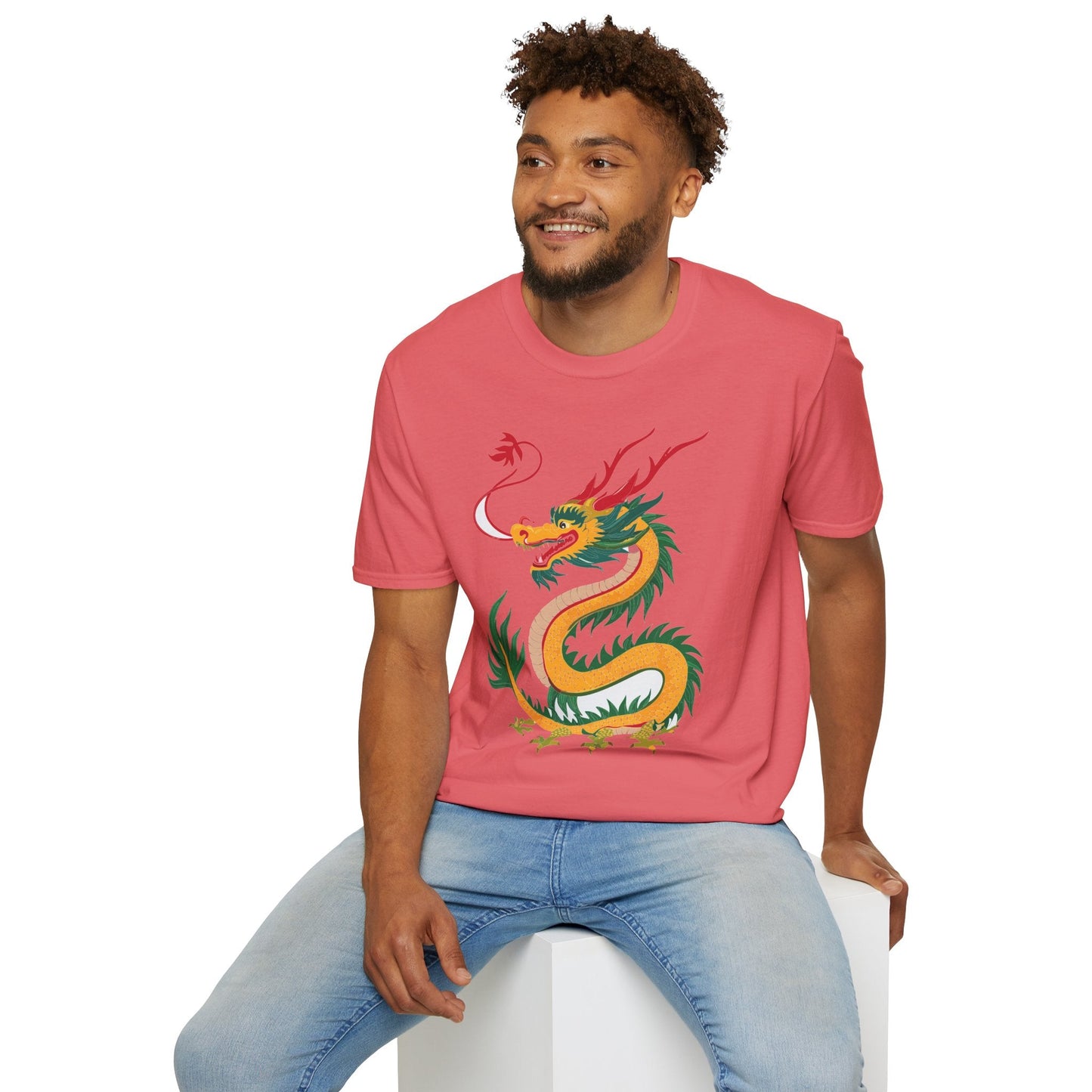 Dragon T Shirt Unisex Dragon Shirt Animal Shirt Gildan Softstyle 64000 100 Percent Cotton Tee
