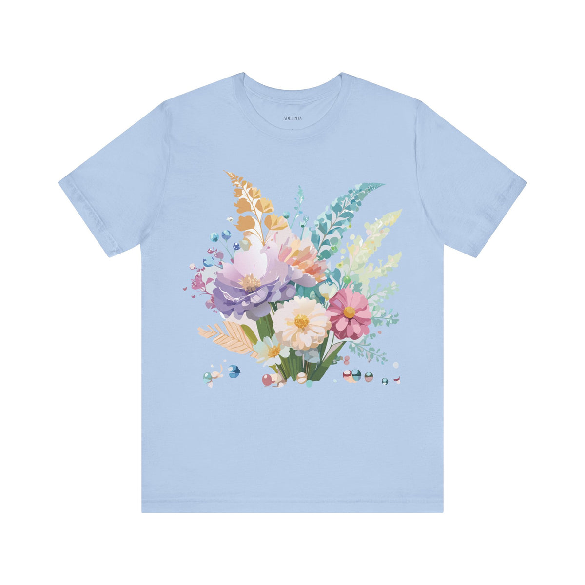 Floral Graphic Tee Shirt - Bella+Canvas Unisex 100 Cotton 16