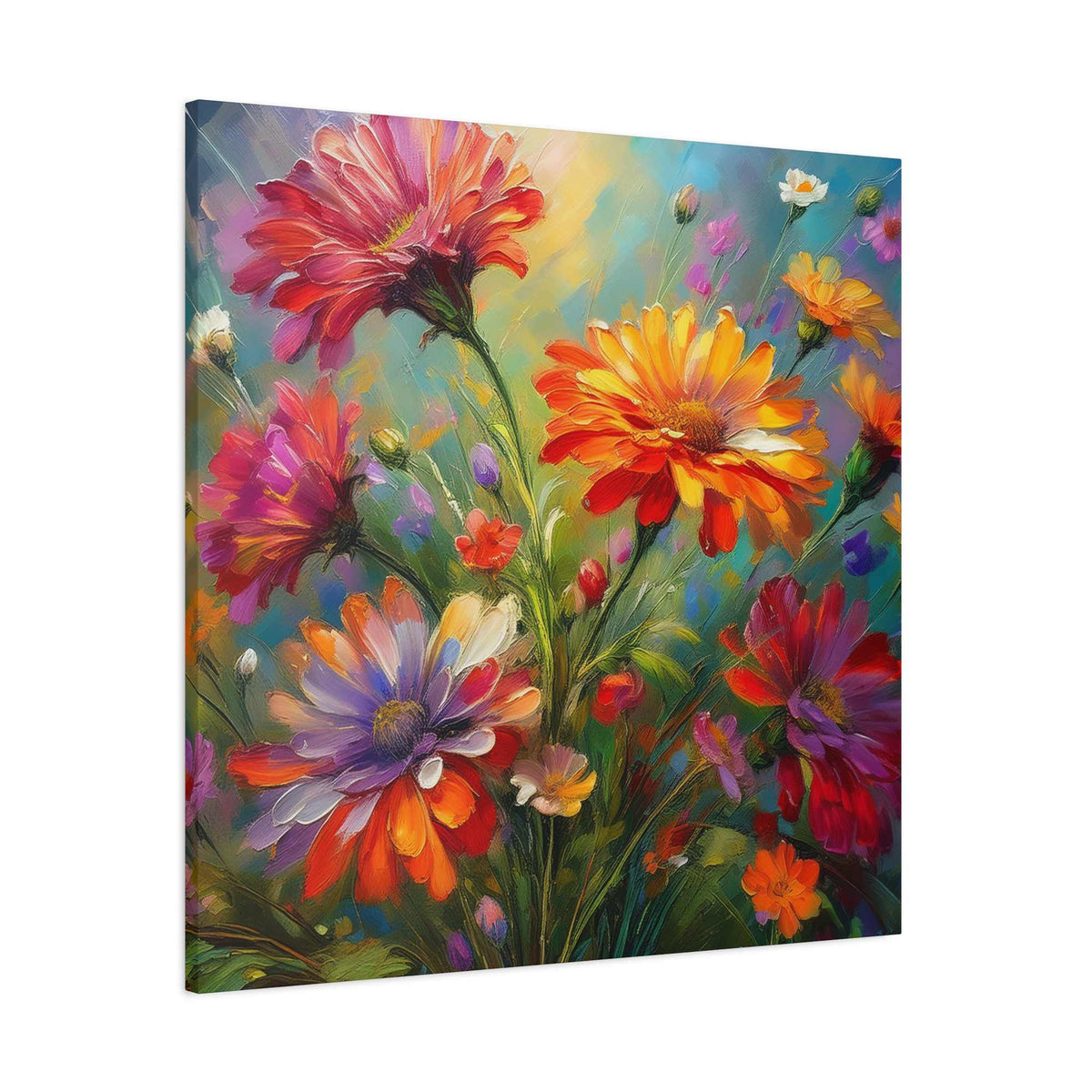 Flowers Print Canvas, Floral Oil Paint Print 20x20, 24x24, 30x30, 32x32, 36x36, Floral Art Design Print Non-Frame MC-13