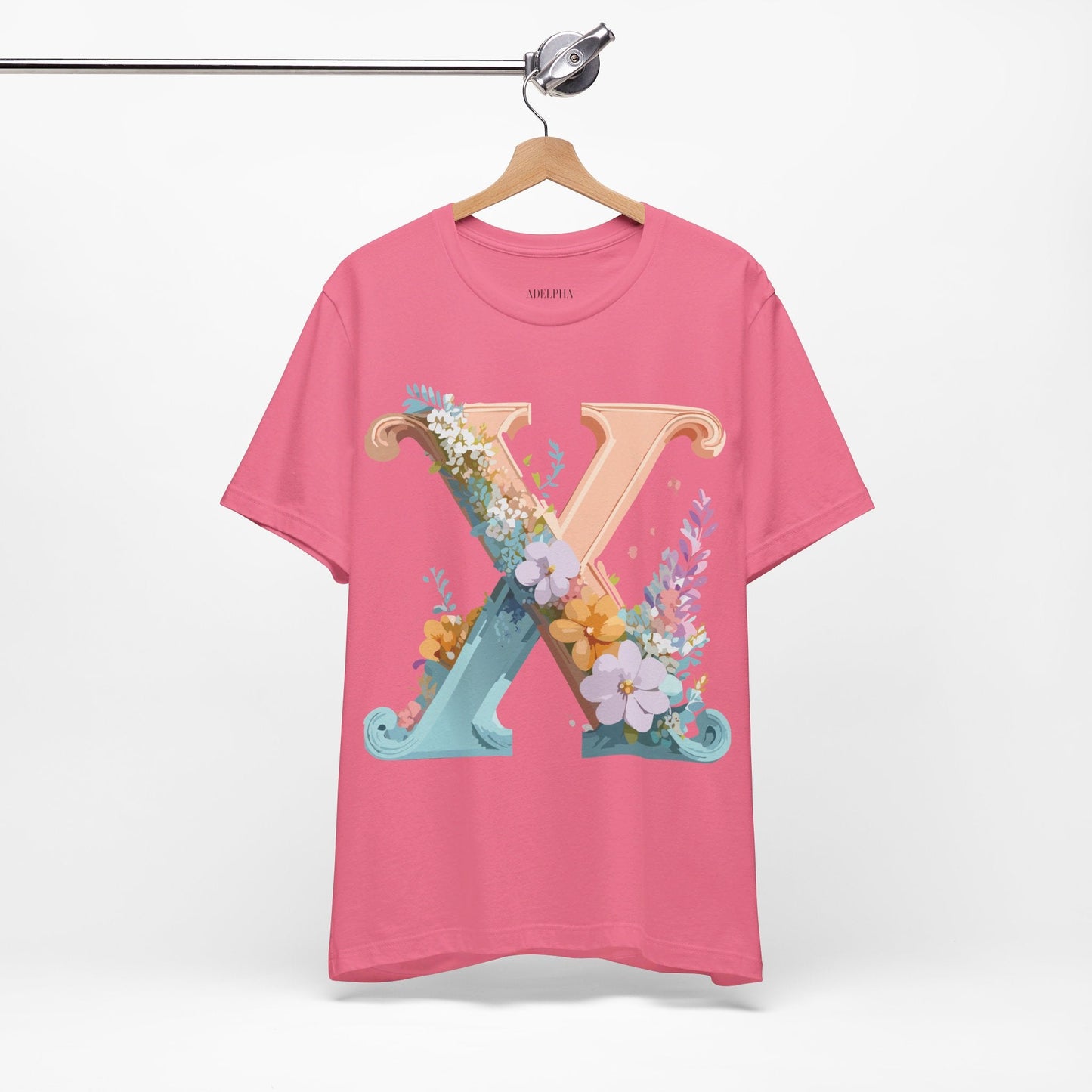 Letter X Shirt Unisex Jersey Graphic Tee By Adelpha With Vintage Inspired Artwork Short Sleeve