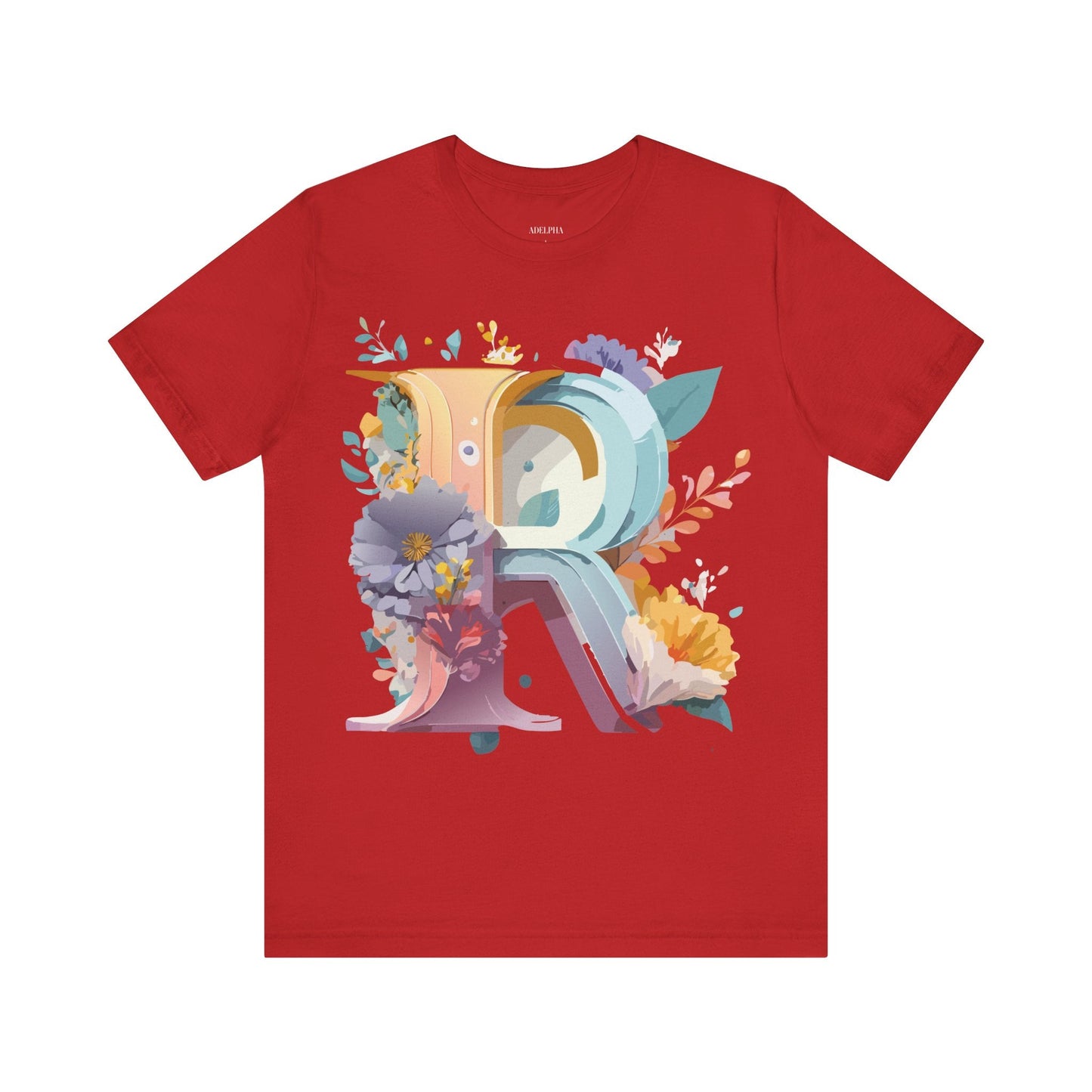 Letter R Graphic Tee Unisex Short Sleeve Vintage Inspired Shirt By Adelpha Art Design Tee