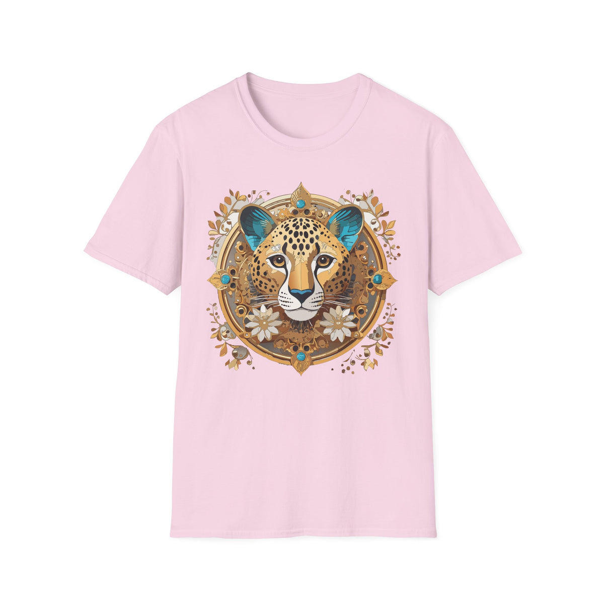 Boho Cheetah Mandala T-Shirt | Leopard Face Graphic Tee