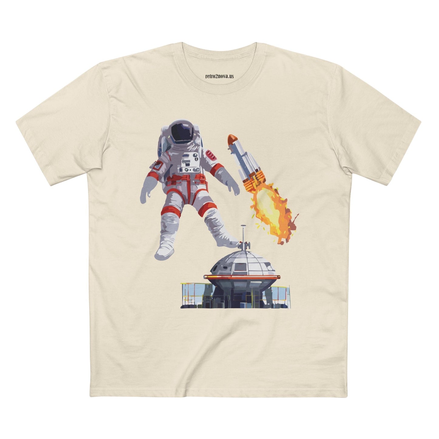 Cosmos Astronaut Shirt Unisex Premium Cotton Tee With Original Art Design Retro2Nova Collection