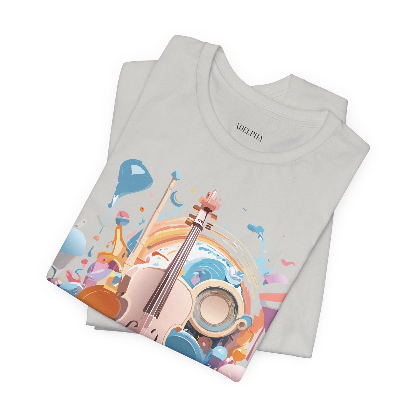Music Graphic Unisex 100 Cotton Vintage Art with Musical Elements Tee 80