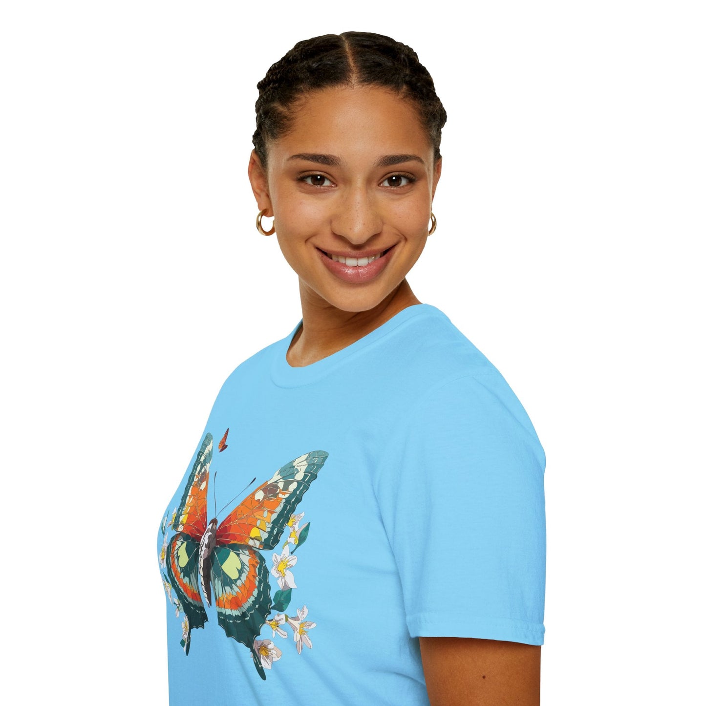 Butterfly T Shirt Unisex Softstyle Gildan 64000 100 Percent Ring Spun Cotton Monarch Tee
