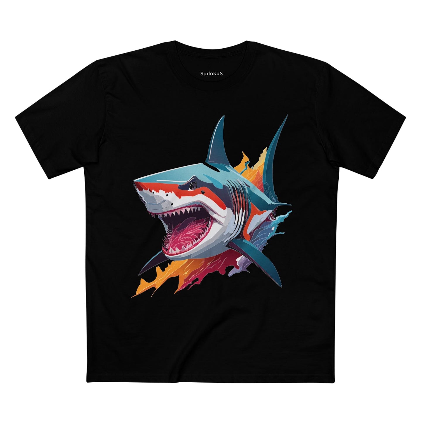 Shark Graphic Unisex 100 Cotton Staple Tee with Animal Design Artwork 12
