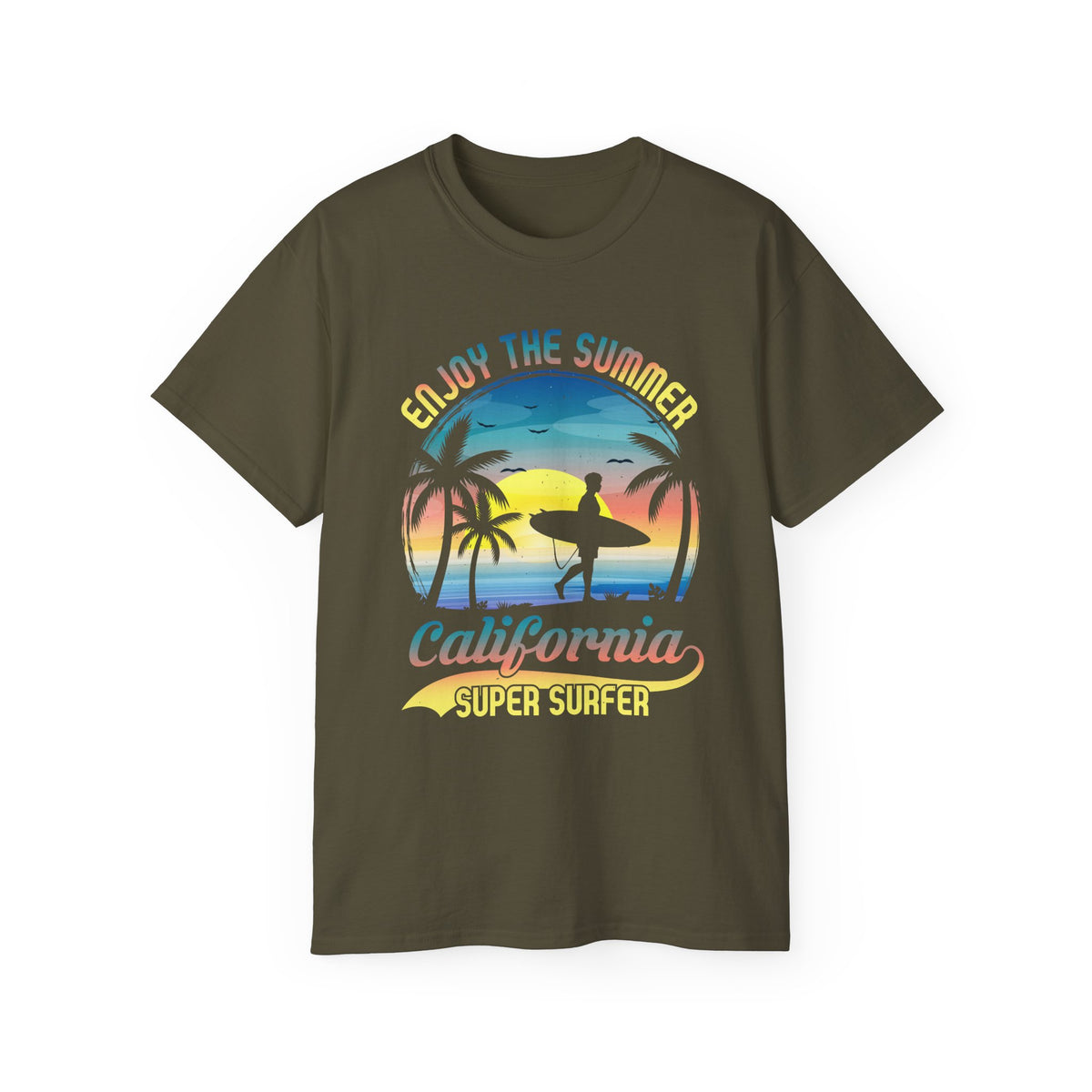 California Super Surfer Enjoy the Summer T-Shirt | Surf Sunset Tee