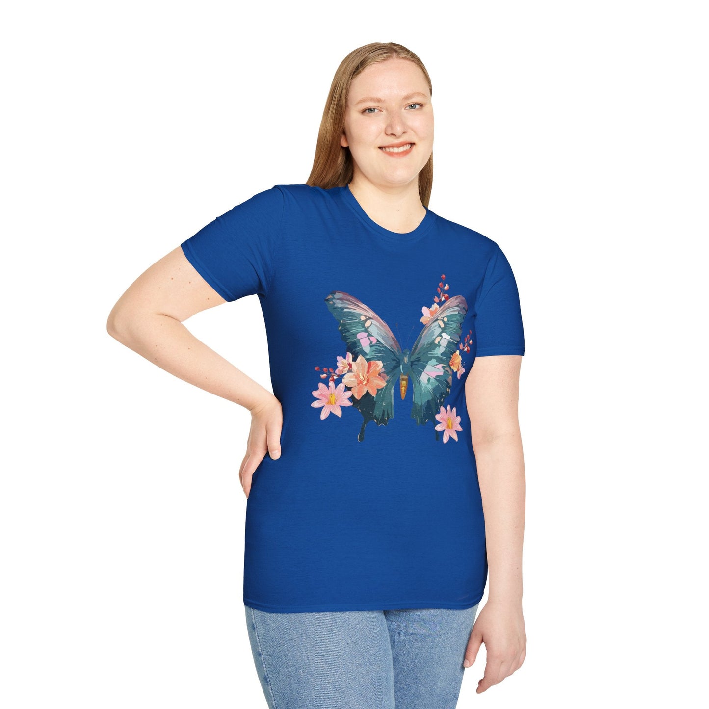 Butterfly T Shirt Unisex Gildan Softstyle 64000 100 Percent Ring Spun Cotton Monarch Tee
