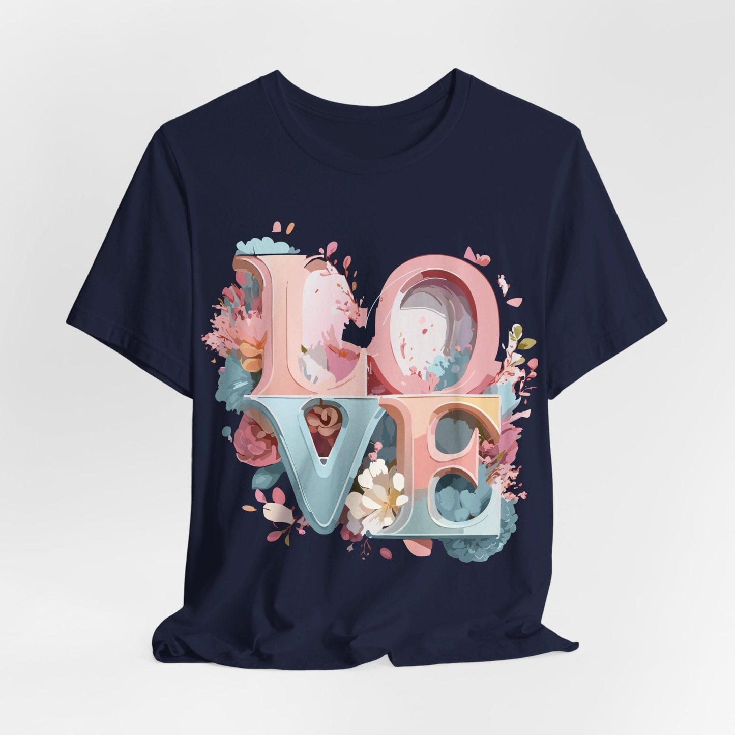 Valentine Day Graphic Unisex 100 Cotton Vintage Artwork with Love and Flower Design Tee 46