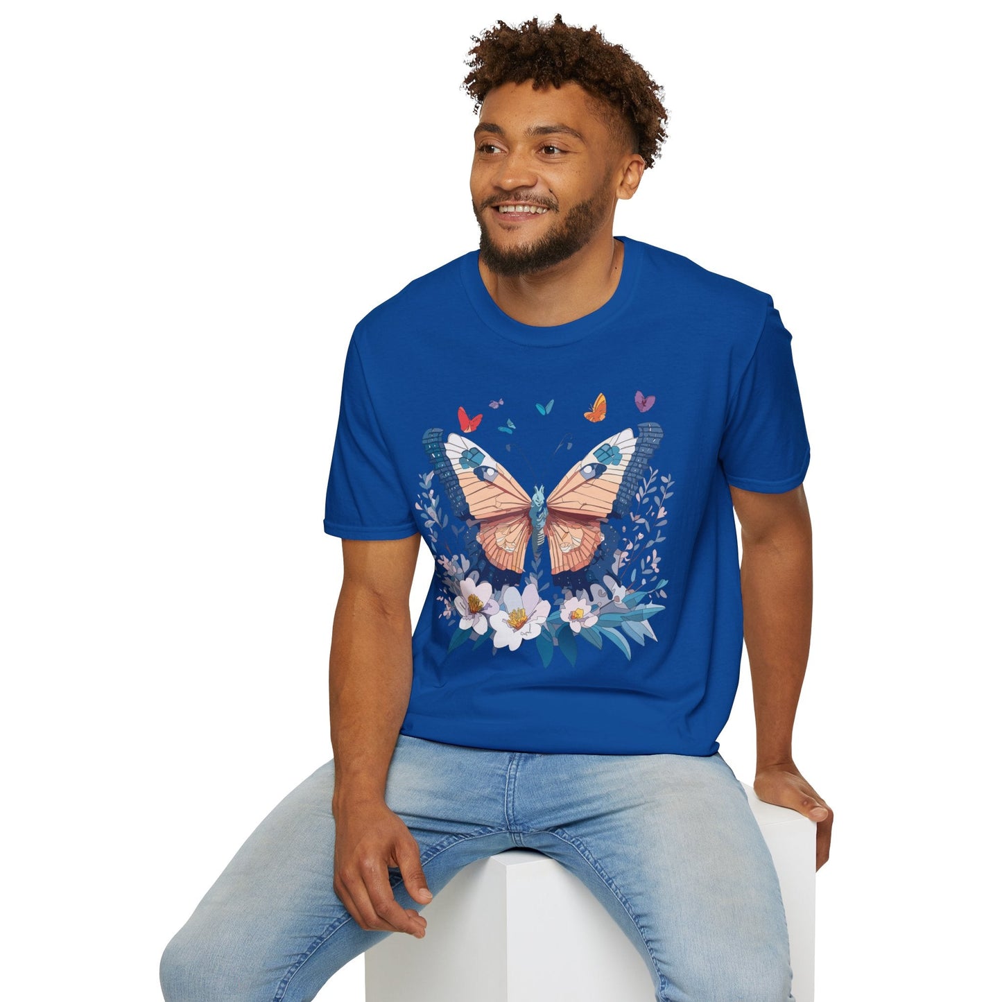 Unisex Butterfly Shirt Monarch Design Gildan Softstyle 64000 Short Sleeve Tee For Men And Women