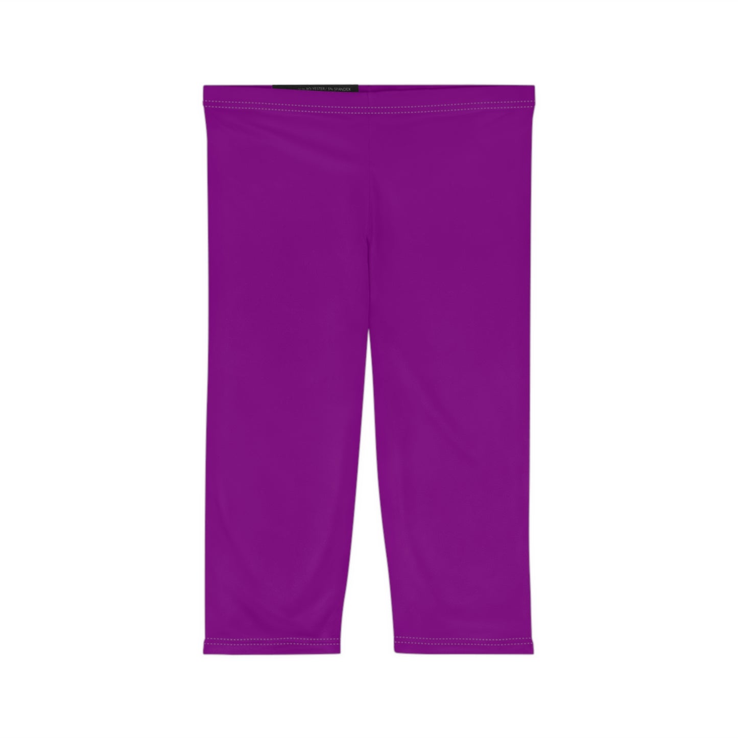 Dark Magenta Color Women's Brushed Suede Poly Span Casual Capri Leggings XS-2XL