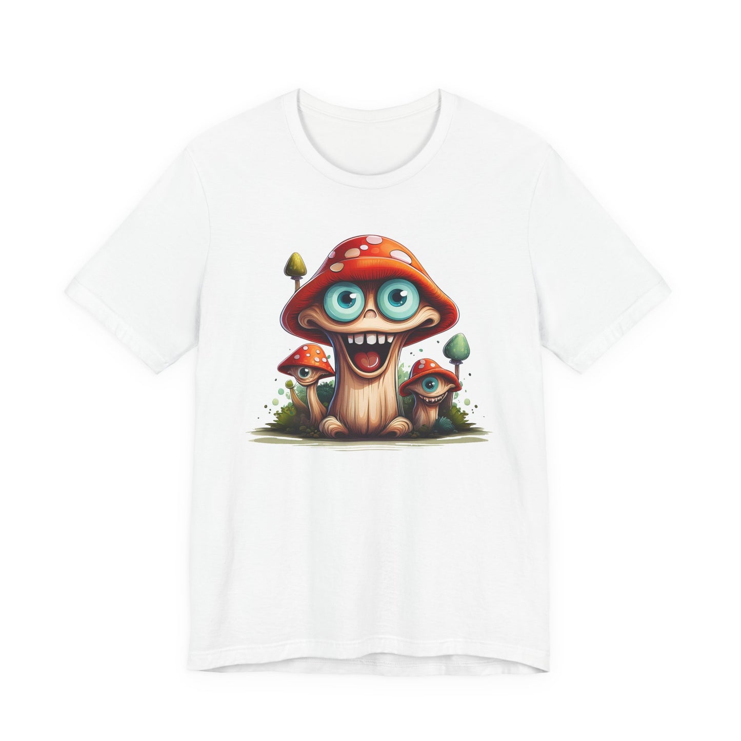 Cute Mushroom Graphic Tee, Fun Cartoon Shirt, Funny Mushroom Shirt, Cute Cartoon Tees, Graphic T-Shirt, Art Design T-Shirt