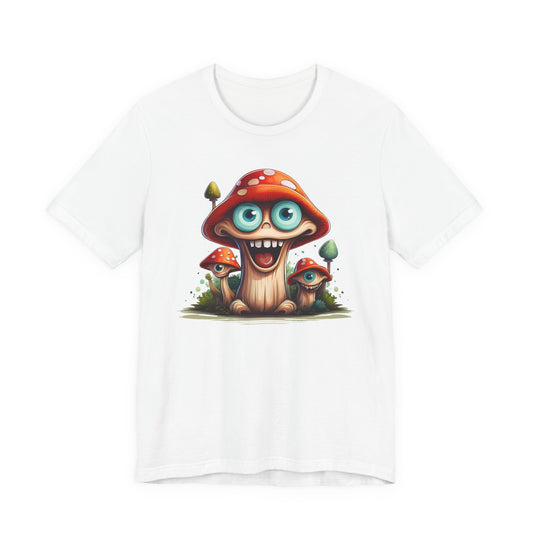 Cute Mushroom Graphic Tee, Fun Cartoon Shirt, Funny Mushroom Shirt, Cute Cartoon Tees, Graphic T-Shirt, Art Design T-Shirt