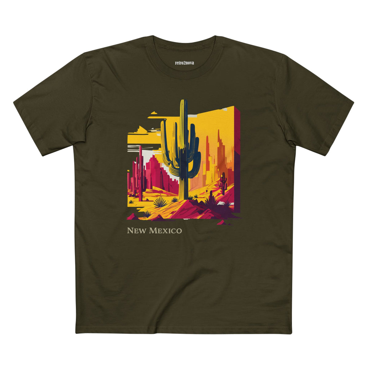 New Mexico Desert Scene T-Shirt | Saguaro Cactus Southwestern Landscape