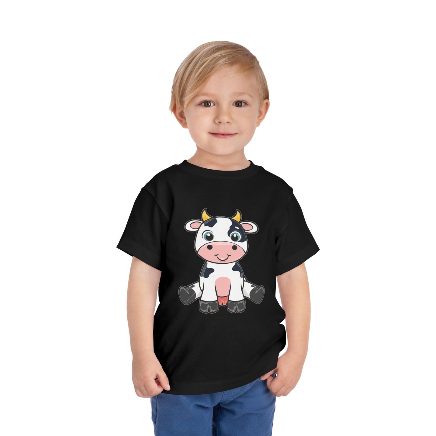 Cute Cow Toddler Short Sleeve Tee - Adorable Kids T-Shirt for Animal Lovers (T2-T5)