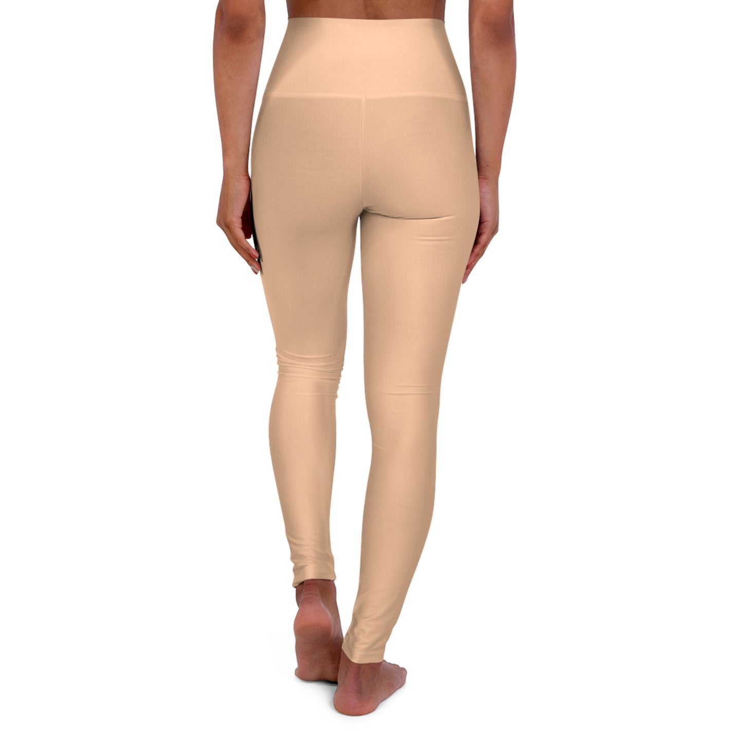 Peach Glow Color High-Waist Yoga Leggings Women's Seamless Poly-Span Stretchy Pants XS-2XL