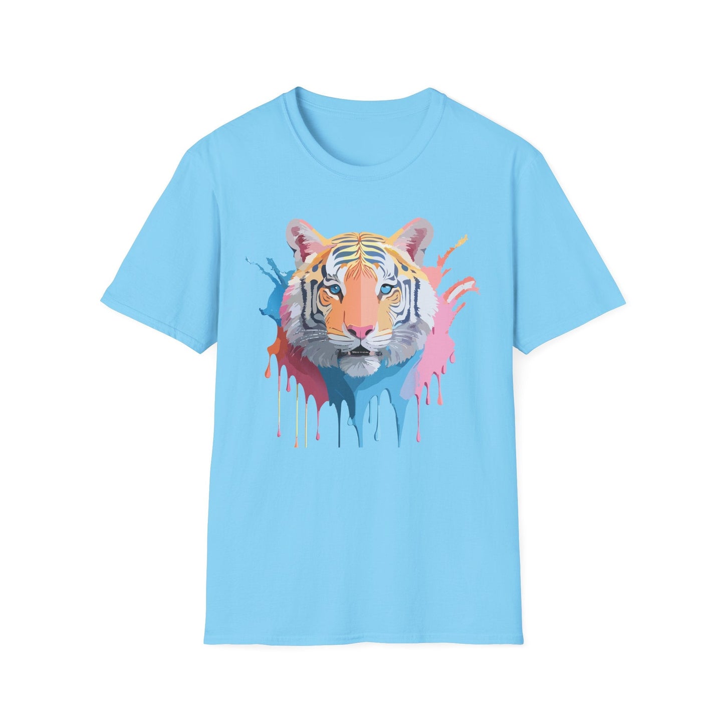 Tiger Print Unisex Softstyle T Shirt Gildan 64000 Comfort Tee