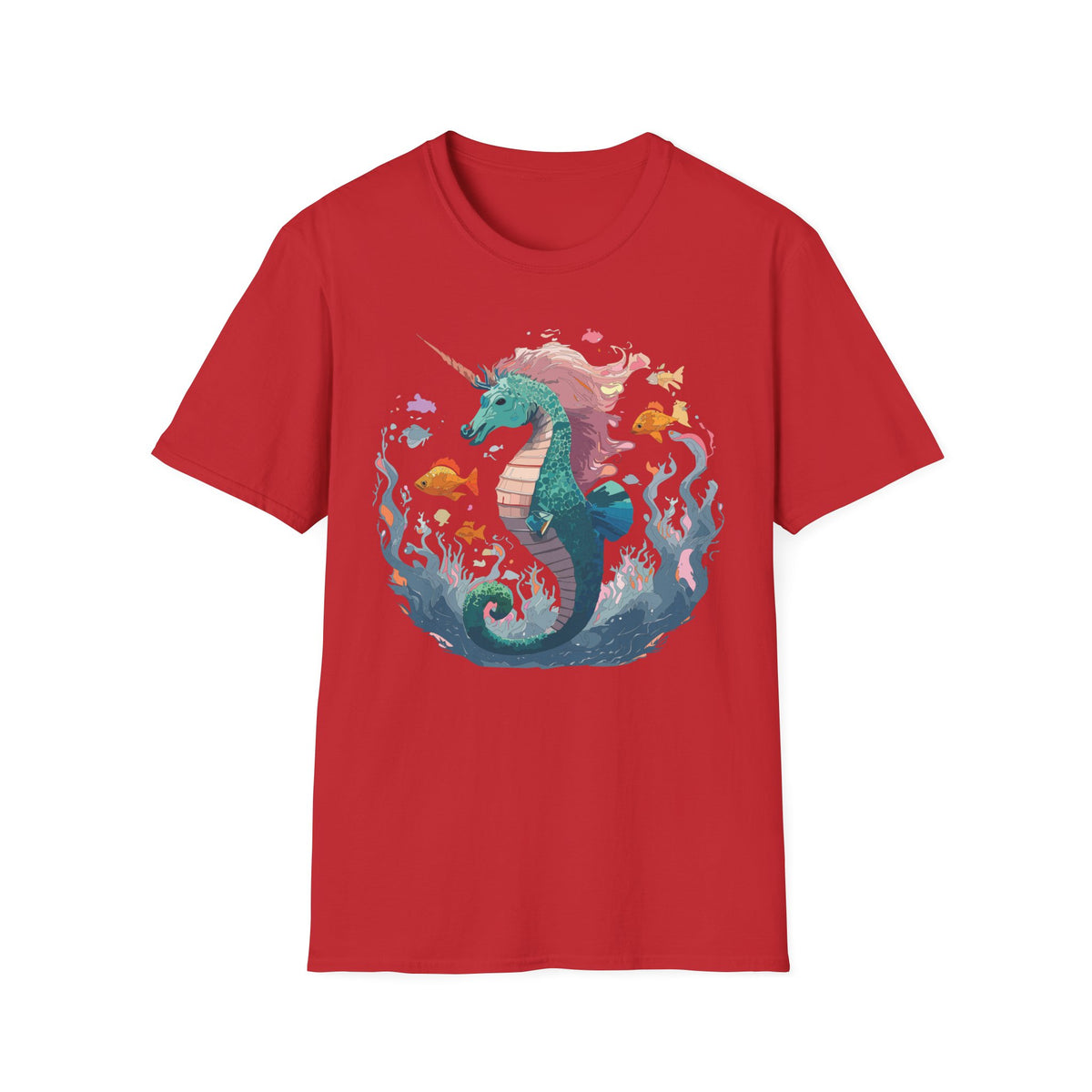 Sea Unicorn Seahorse Illustration T-Shirt | Mermaid Ocean Fantasy