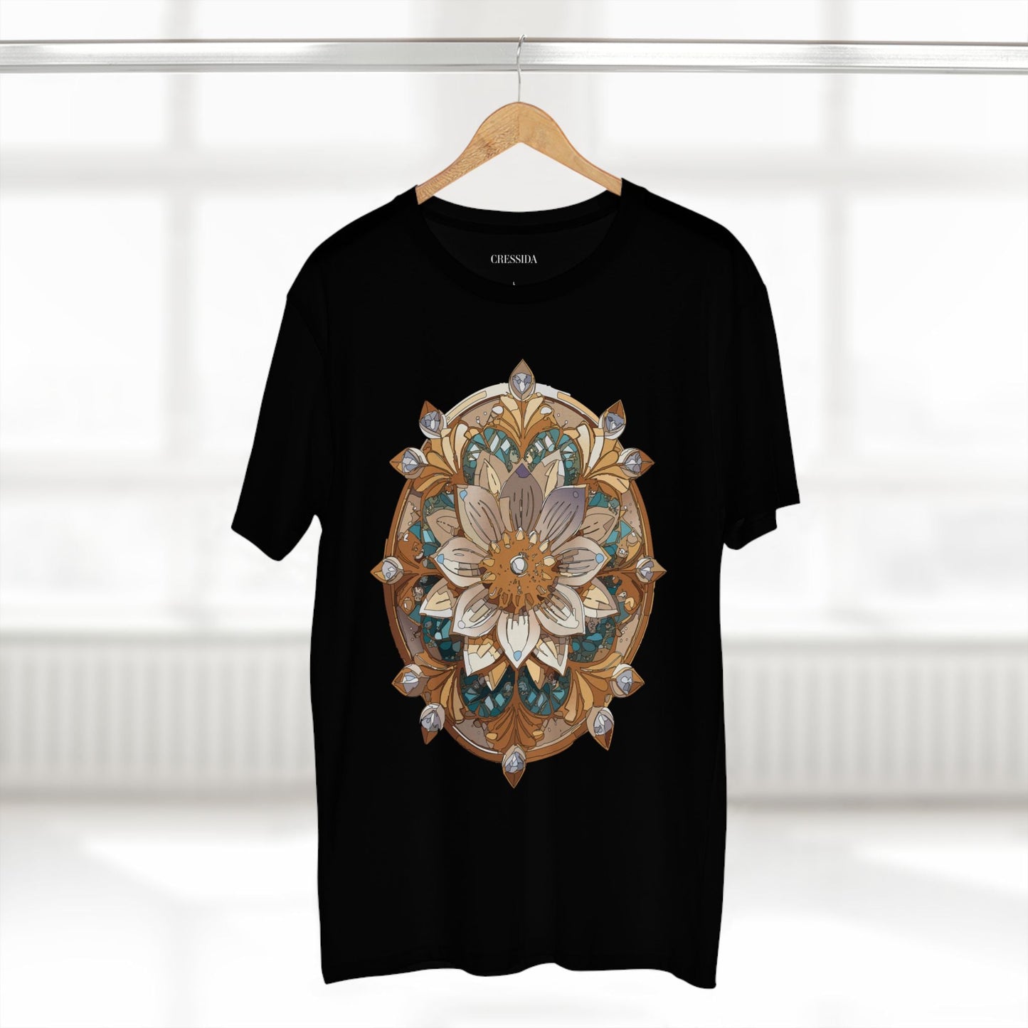 Floral Graphic T-Shirt Unisex 100 Cotton Art Design with Antique Flowers Tee 16