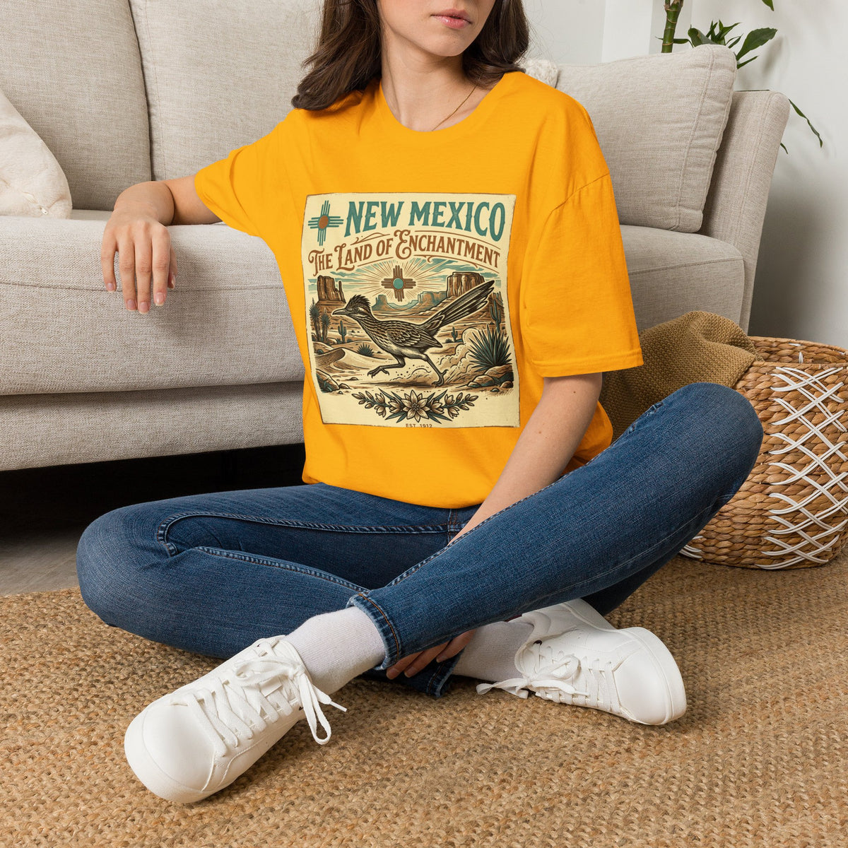 New Mexico Vintage Travel T-Shirt — New Mexico The Land of Enchantment Travel Tourist Graphic Design Unisex 100 Cotton Gildan T-Shirt
