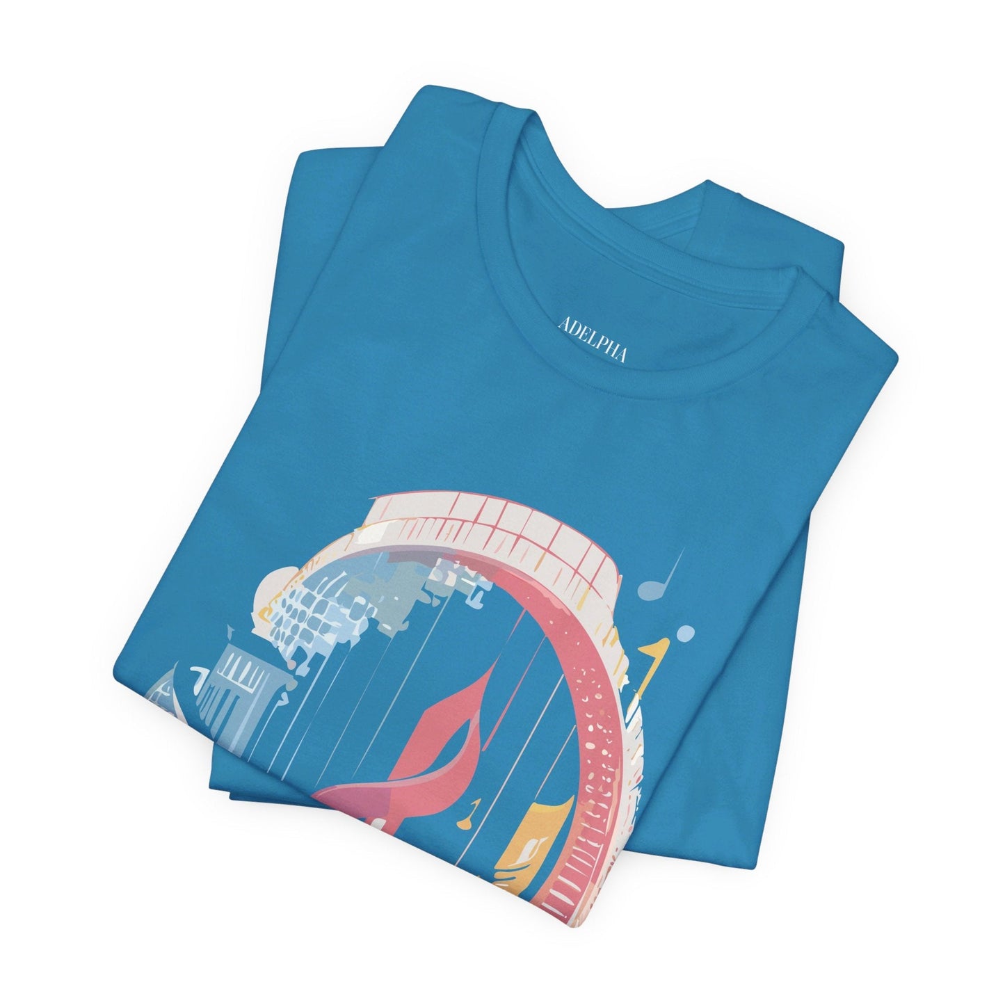 Music Graphic Unisex 100 Cotton Vintage Art with Musical Elements Tee 33