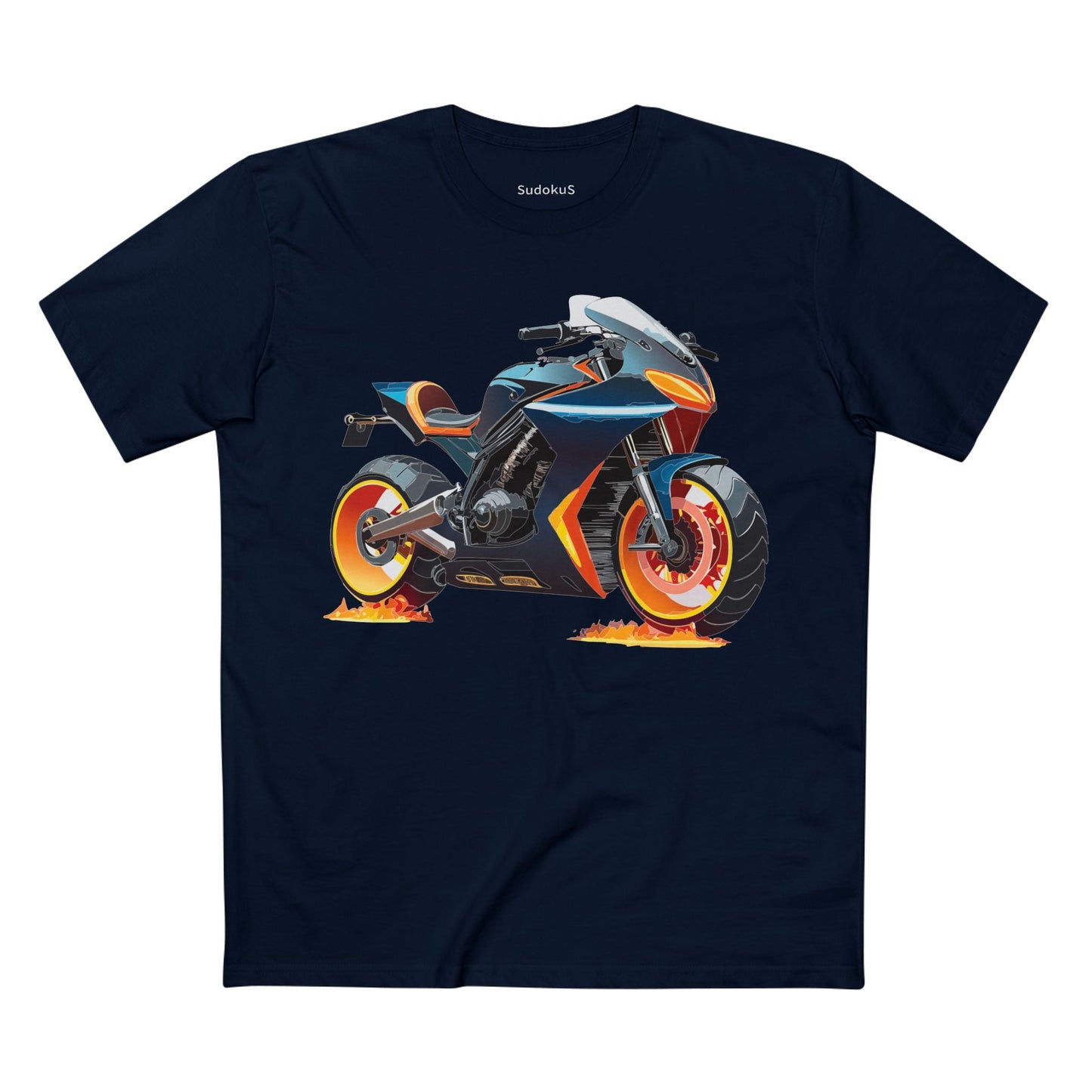 Moto Bike Graphic Unisex 100 Cotton Staple Tee 25