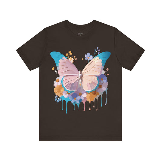 Butterfly Graphic Unisex Cotton Bella+Canvas Tee with Art Design n52