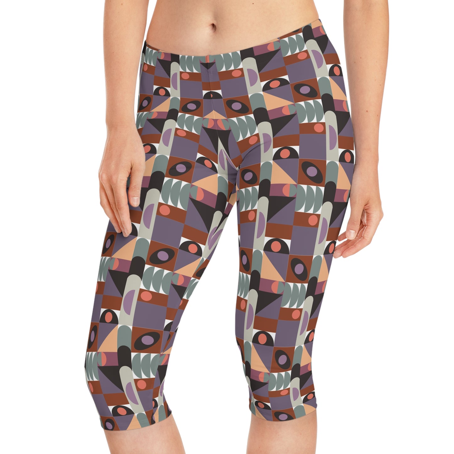 Leggings capri con estampado abstracto