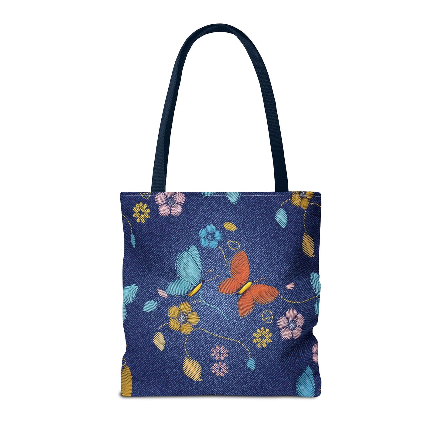 Denim Fabric Imitation Print Unisex Canvas Bag Poly Spun 3 Sizes Tote Bag 167