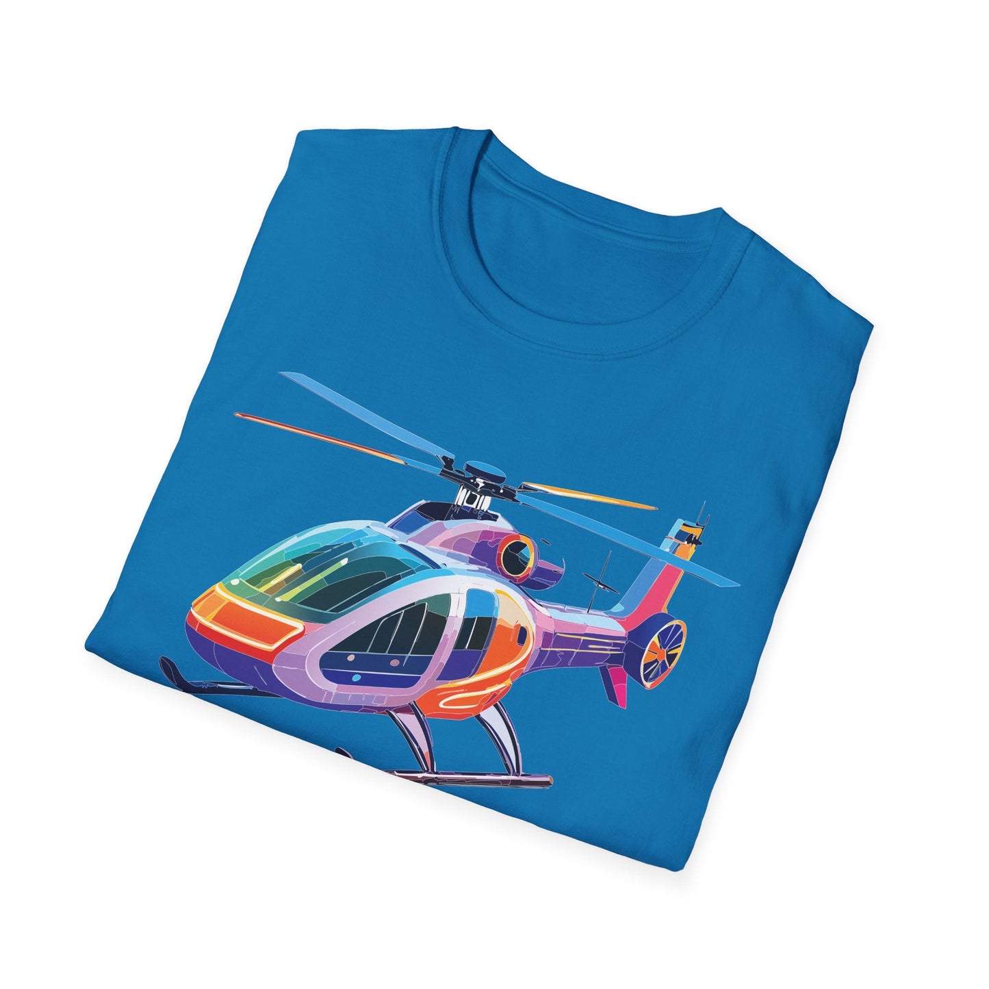 Chopper Helicopter Graphic Unisex Cotton Softstyle Short Sleeve Tee 7