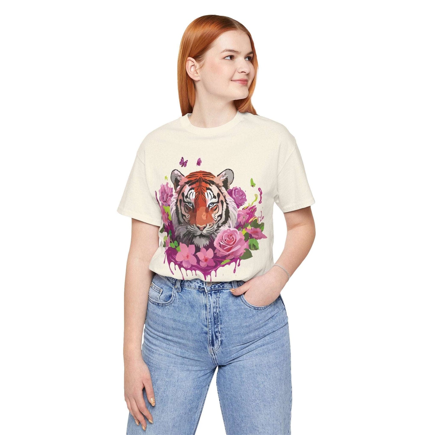 Tiger Graphic Unisex 100 Cotton Vintage Art with Animal Tee 10