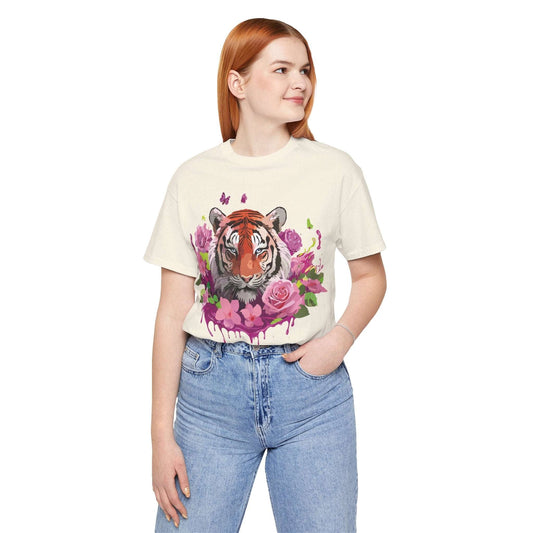 Tiger Graphic Unisex 100 Cotton Vintage Art with Animal Tee 10