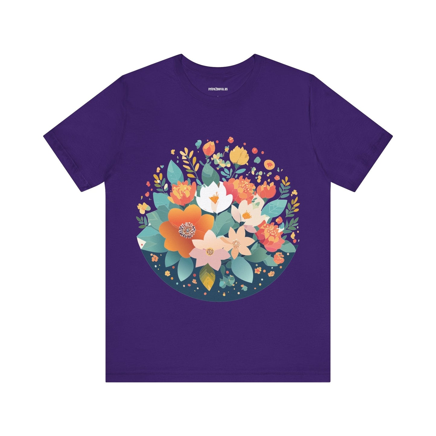 Floral Flowers Shirt Unisex Lightweight Breathable Jersey Tee Floral Pattern Short Sleeve