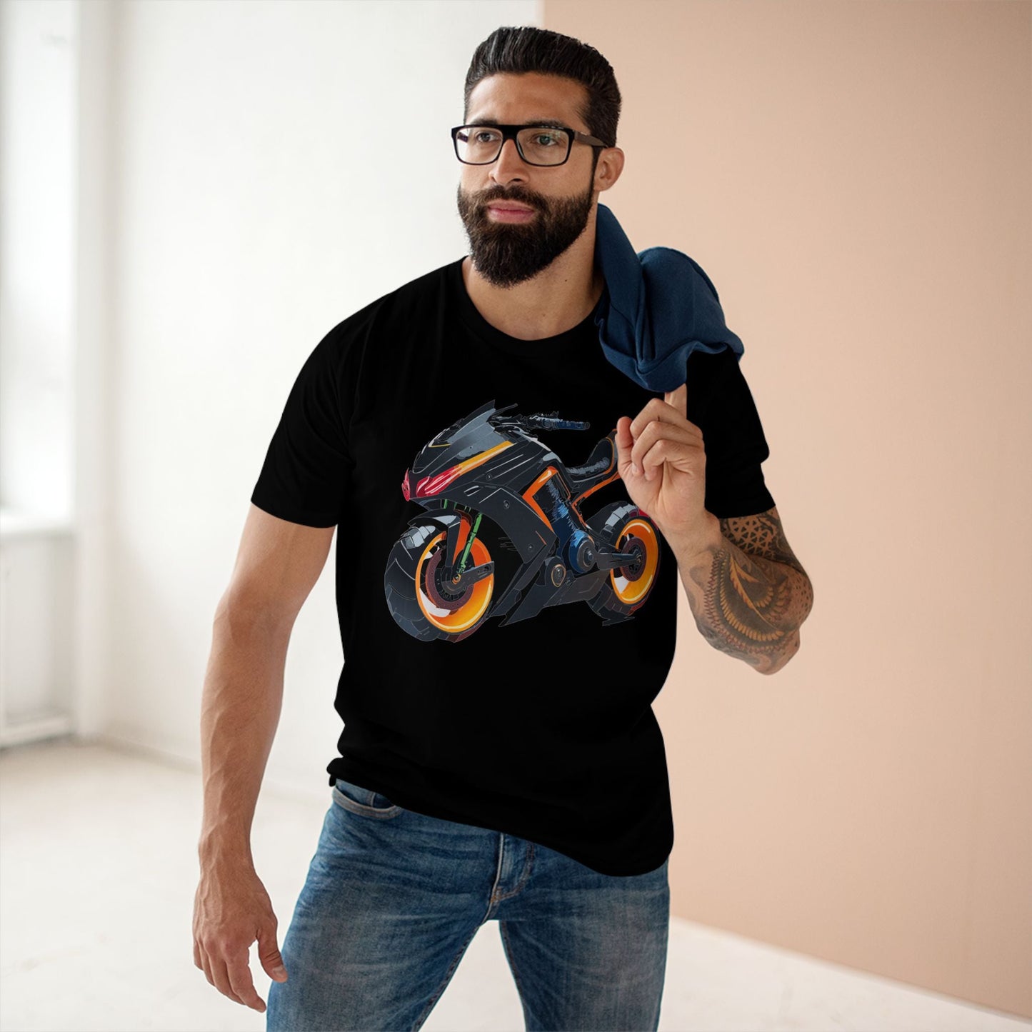 Moto Bike Graphic Unisex 100 Cotton Staple Tee 10
