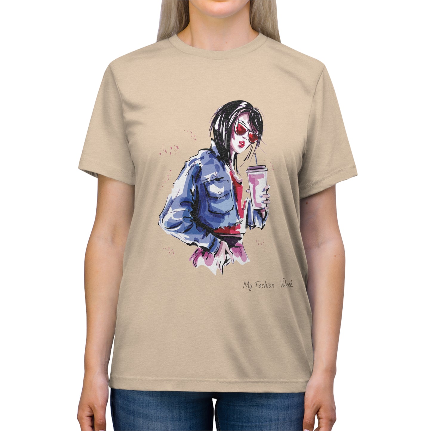 Tri-blend Tee Shirt with Art Design