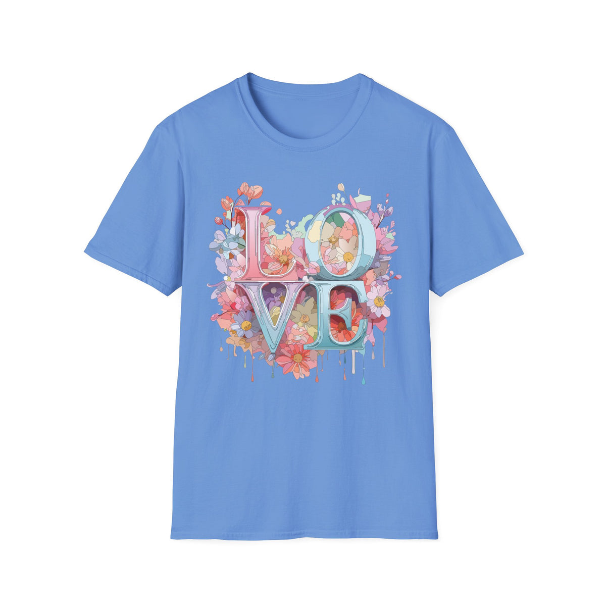 Floral LOVE Typography T-Shirt | Flower Letters Tee
