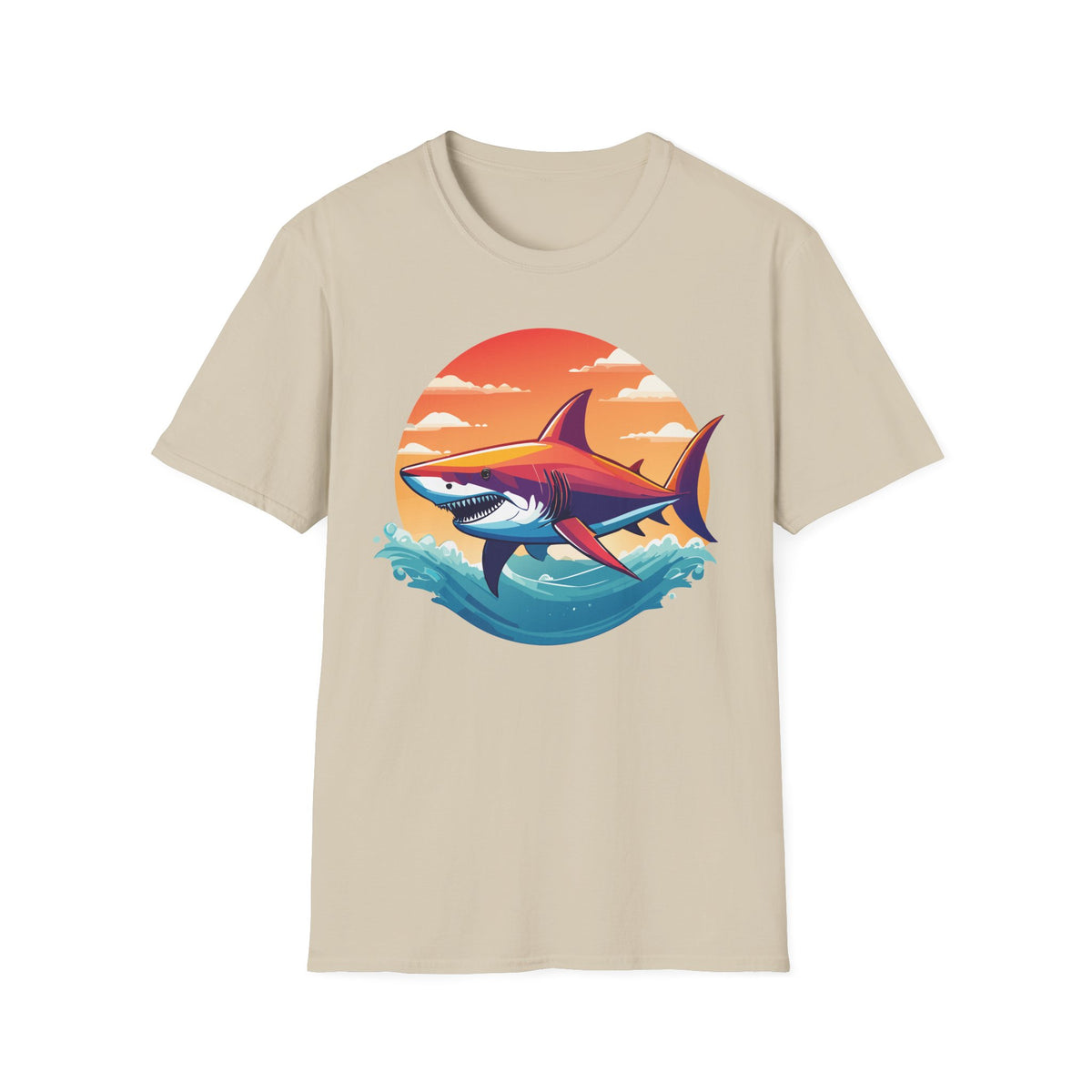 Sunset Shark T-Shirt | Retro Ocean Shark Illustration