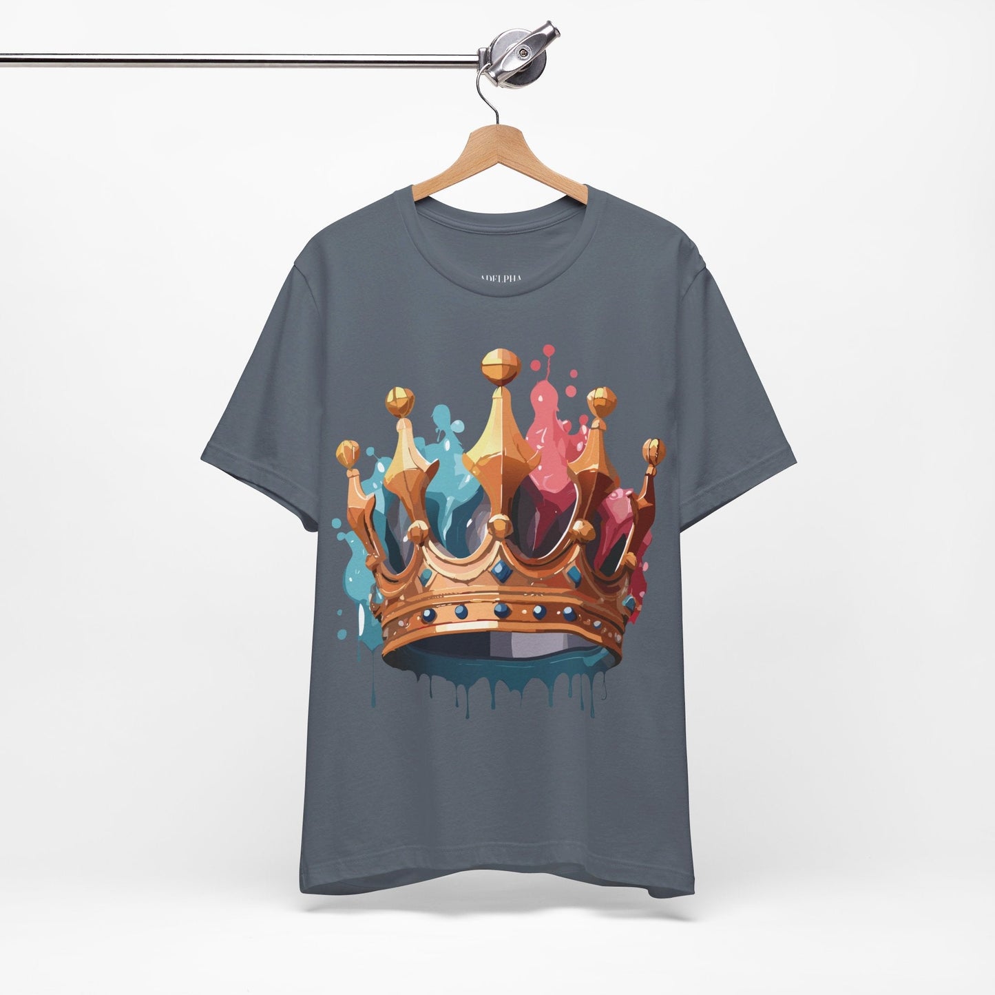 Adelpha Graphic Tee Crown Shirt Unisex Vintage Artwork Premium Casual Everyday Wear T Shirt