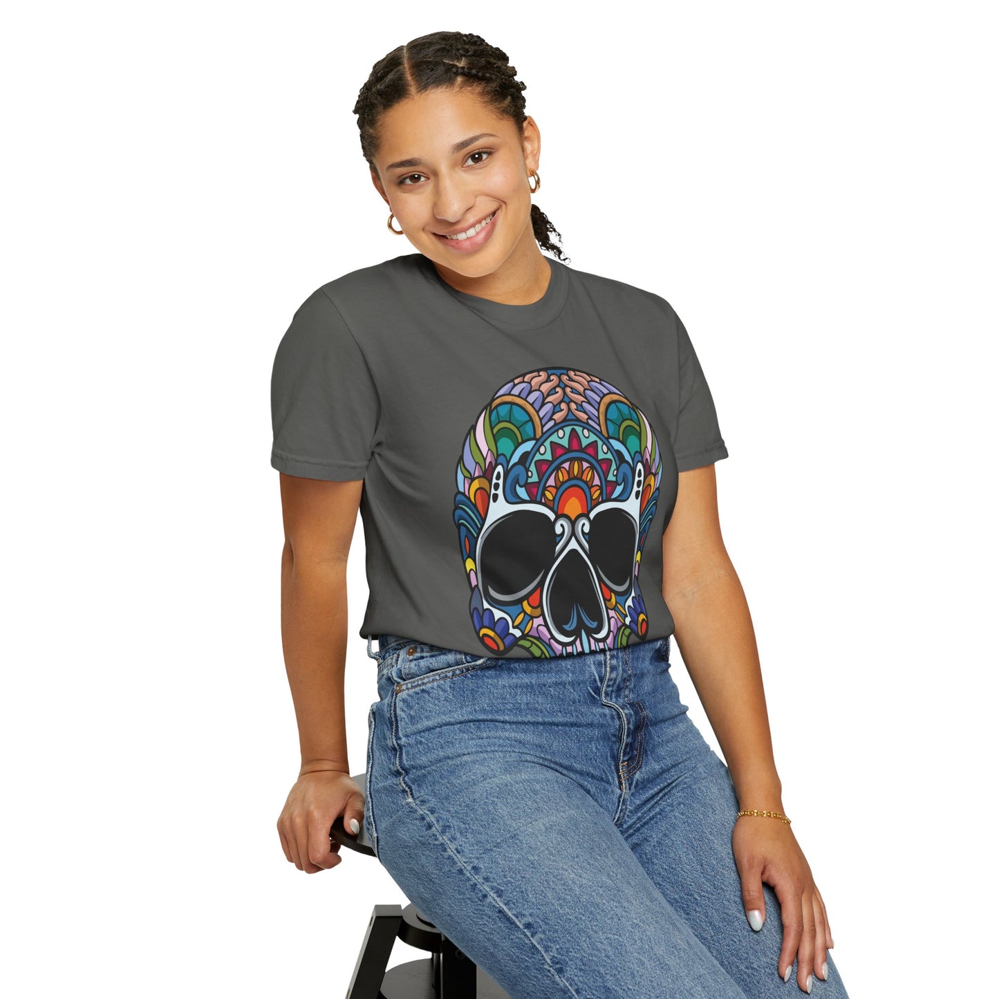 Unisex Cotton Tee Shirt with Skull