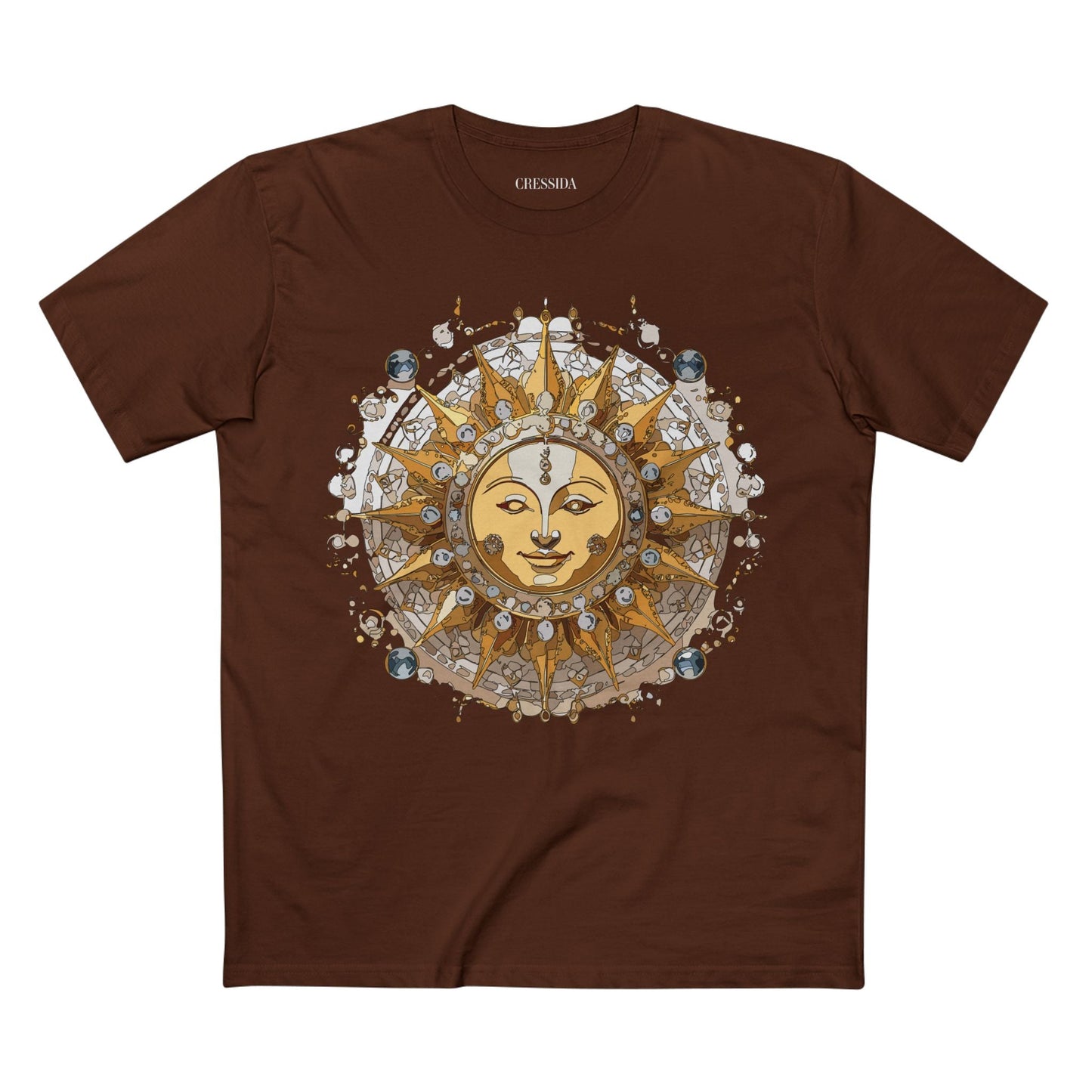 Gold Sun Graphic Unisex 100 Cotton T-Shirt with Golden Art Design 5