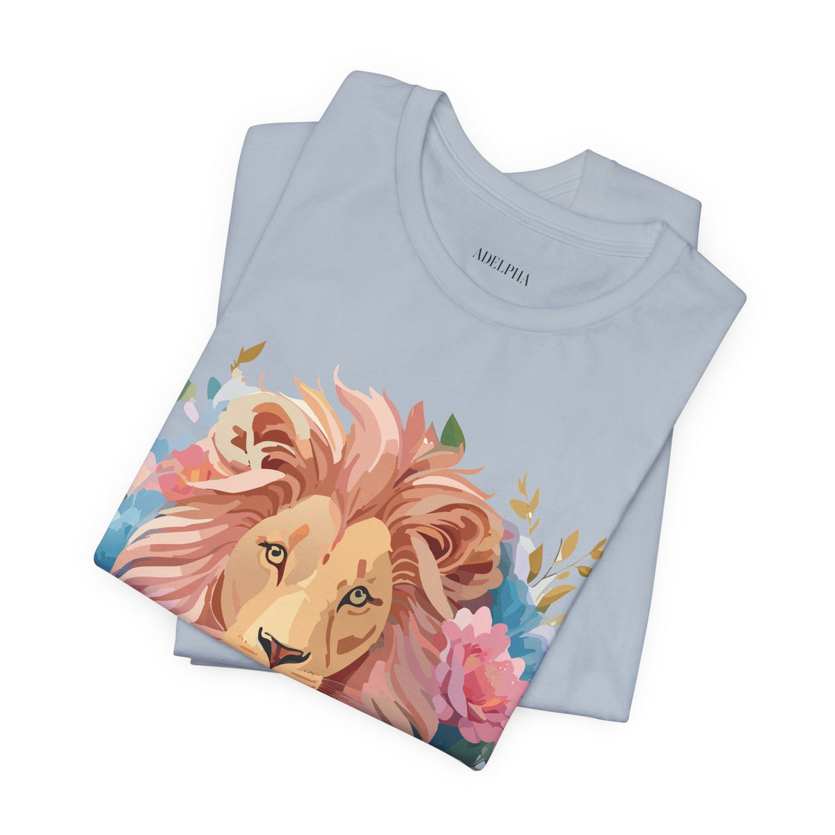 Lion Graphic Unisex Cotton Bella+Canvas Tee with Art Animal Design e43