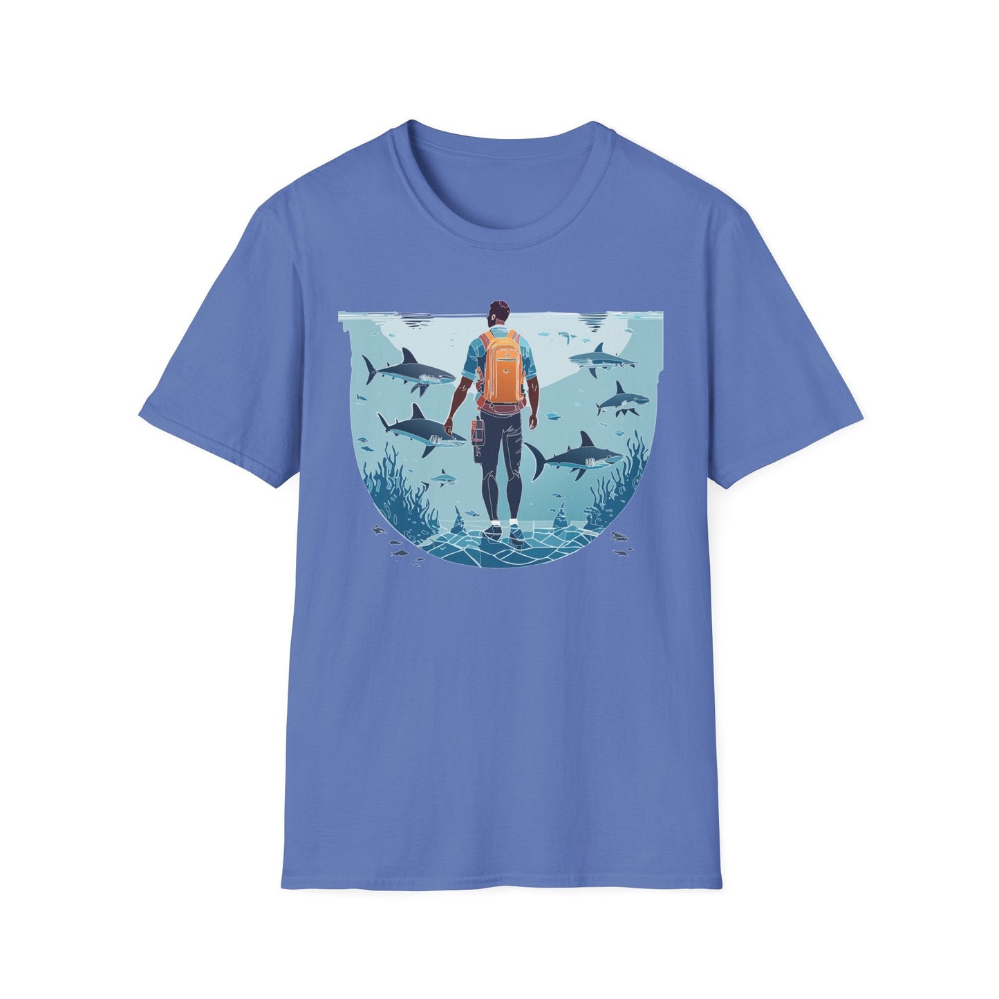 Ocean Tee Shirt Unisex Softstyle T Shirt With Ocean Art Design U Boat Theme Graphic Artwork Edition