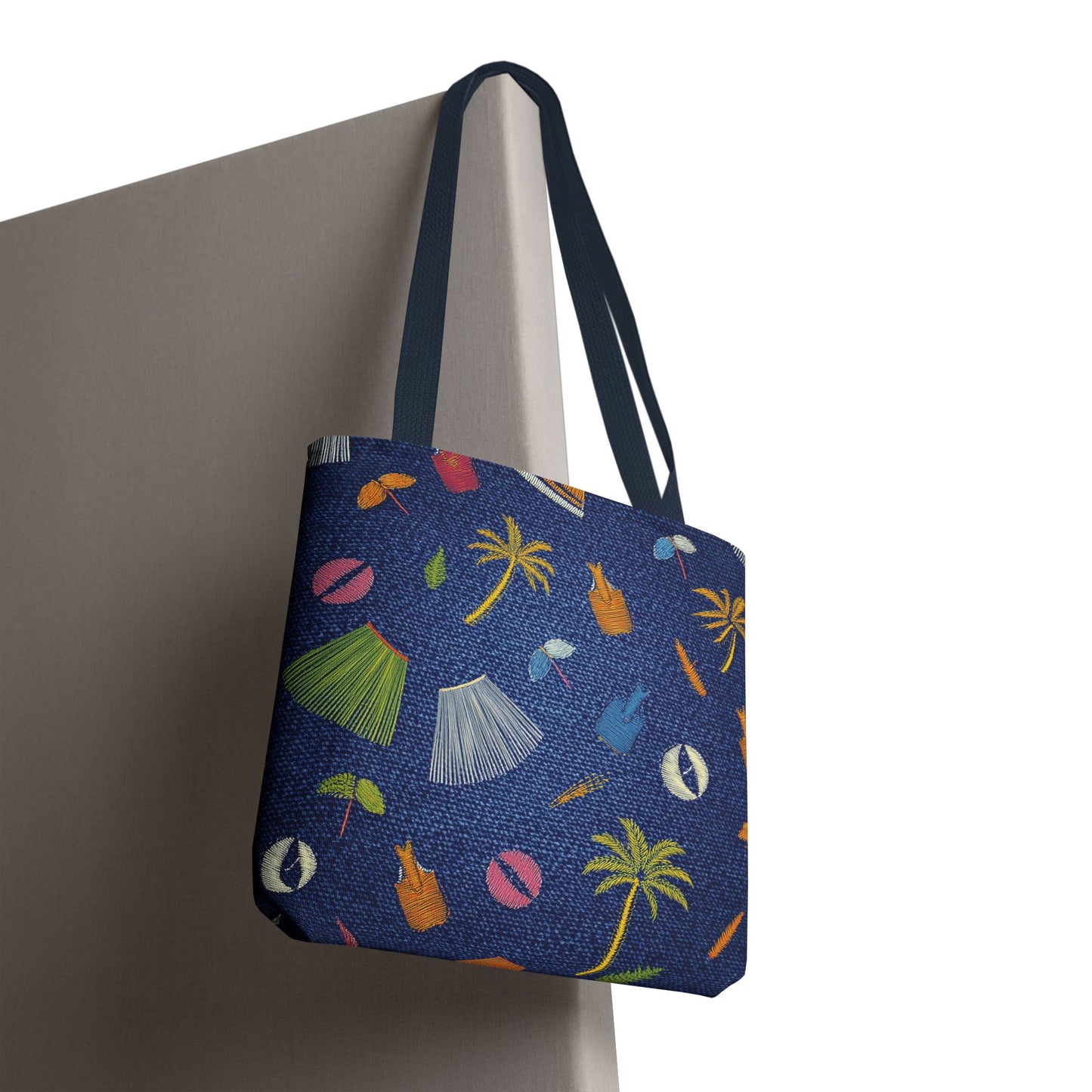 Denim Fabric Imitation Print Unisex Canvas Bag Poly Spun 3 Sizes Tote Bag 182-3