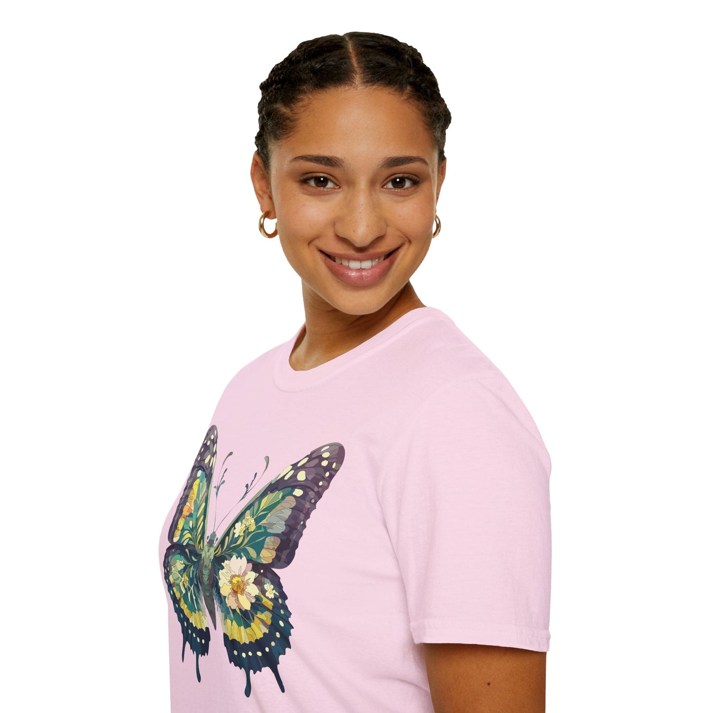 Butterfly Shirt Unisex Monarch Print T Shirt Gildan Softstyle 64000 Lightweight Tee