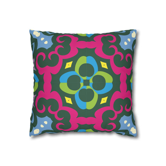 Funda de almohada de gamuza sintética con adorno