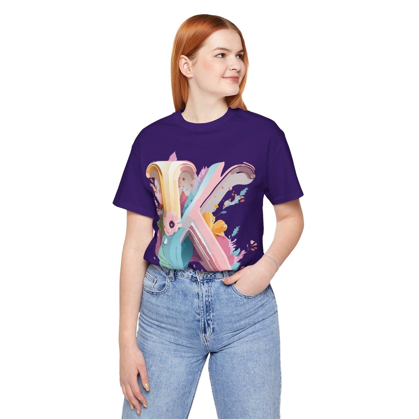 Letter K Shirt Unisex Graphic Tee With Vintage Inspired Artwork Adelpha Premium Comfort
