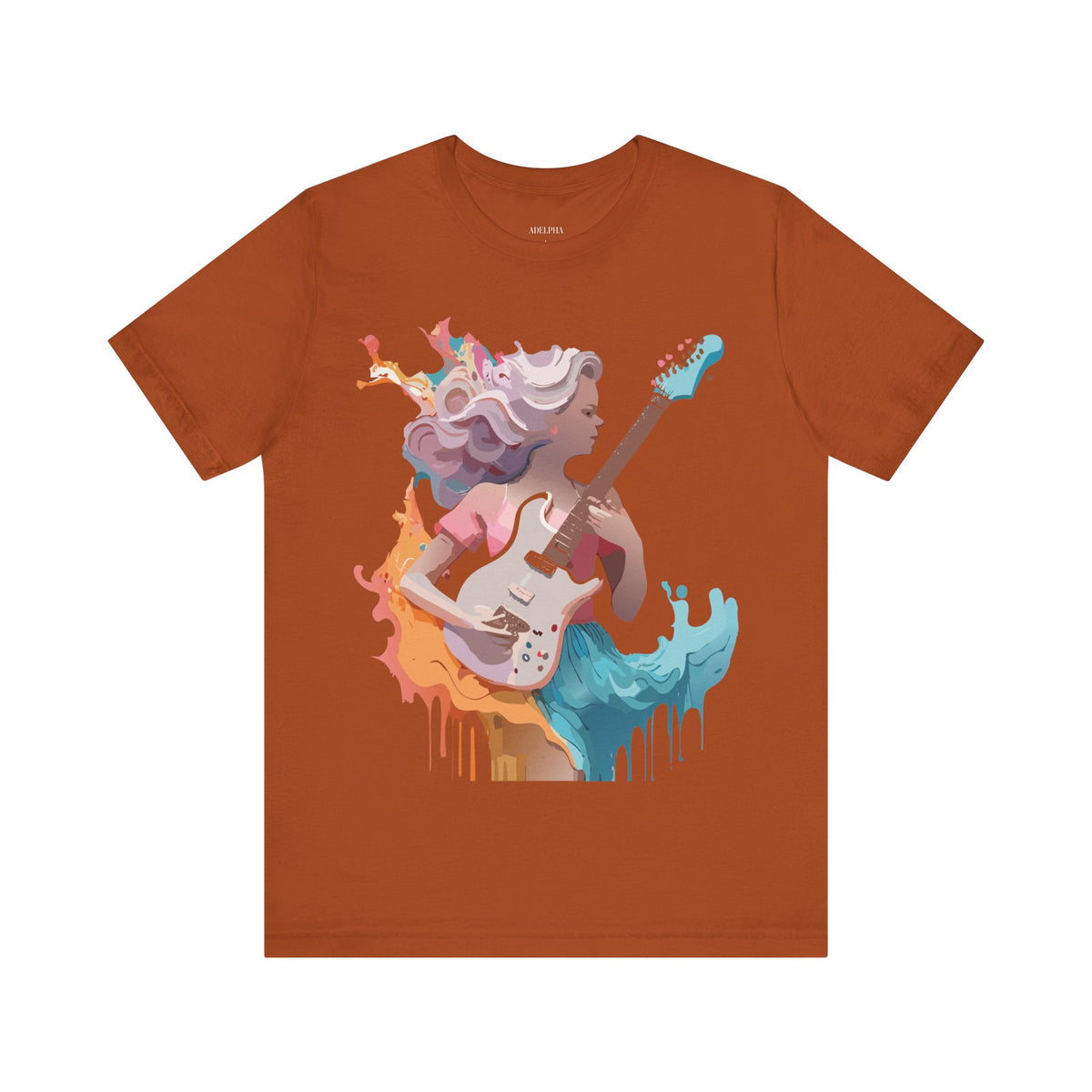 Music Graphic Unisex Cotton Bella+Canvas Tee with Art Design m100