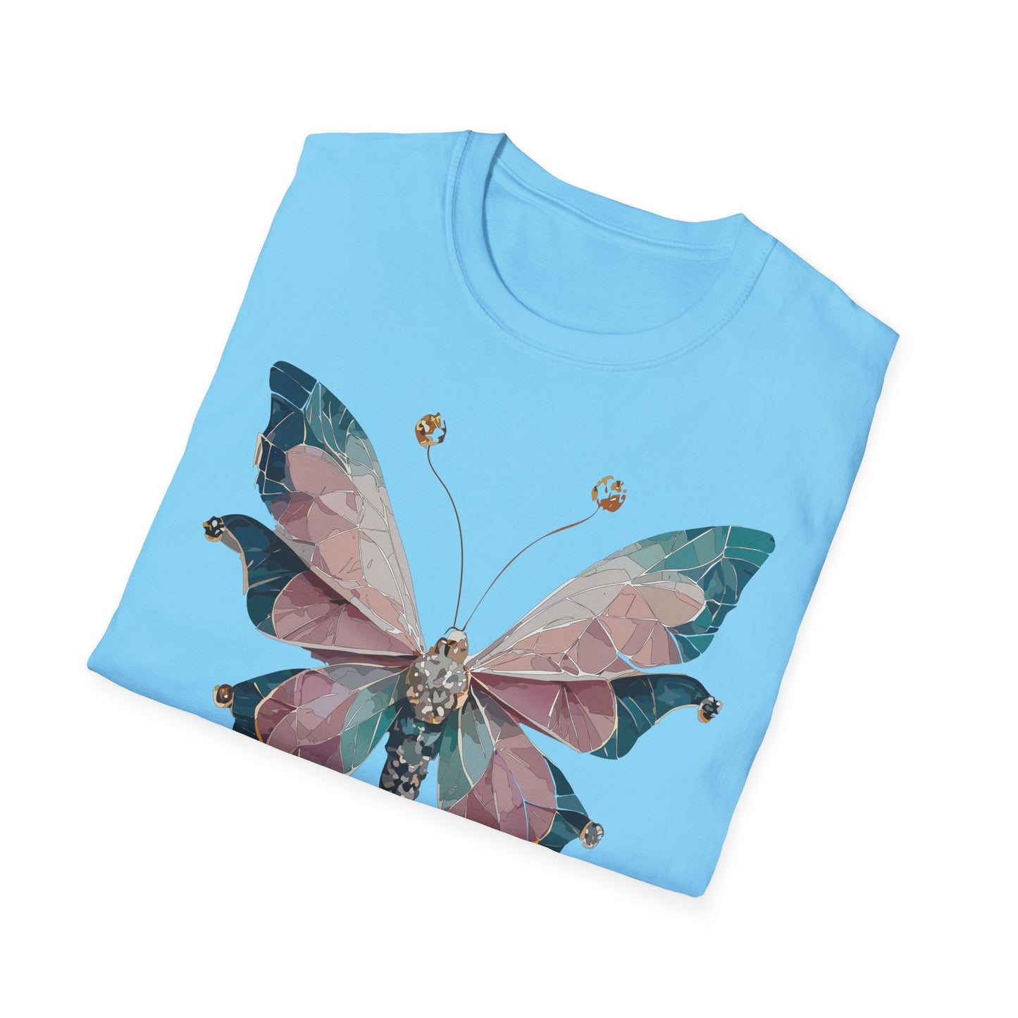 Butterfly Shirt Unisex T Shirt Monarch Print Gildan Softstyle 64000 100 Percent Ring Spun Cotton