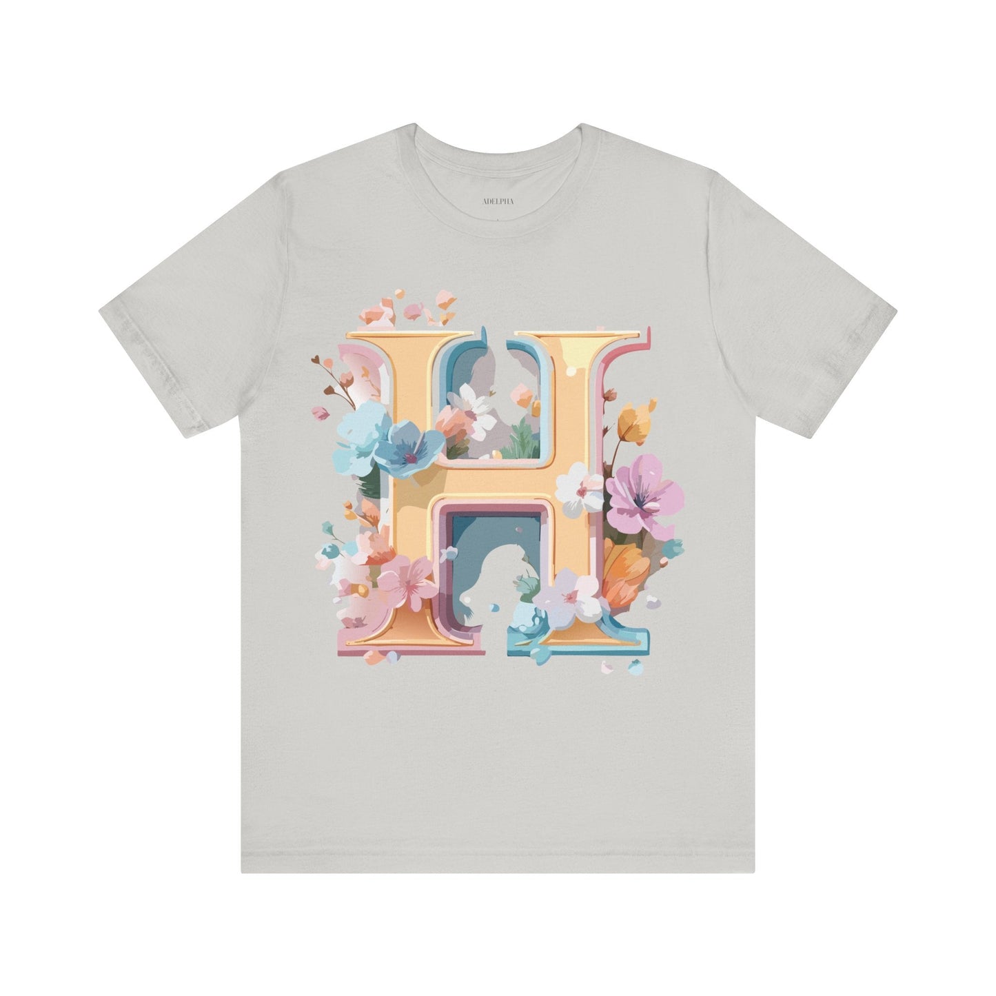 Adelpha Letter H Graphic Tee Unisex Jersey Short Sleeve Vintage Inspired Art Design Shirt