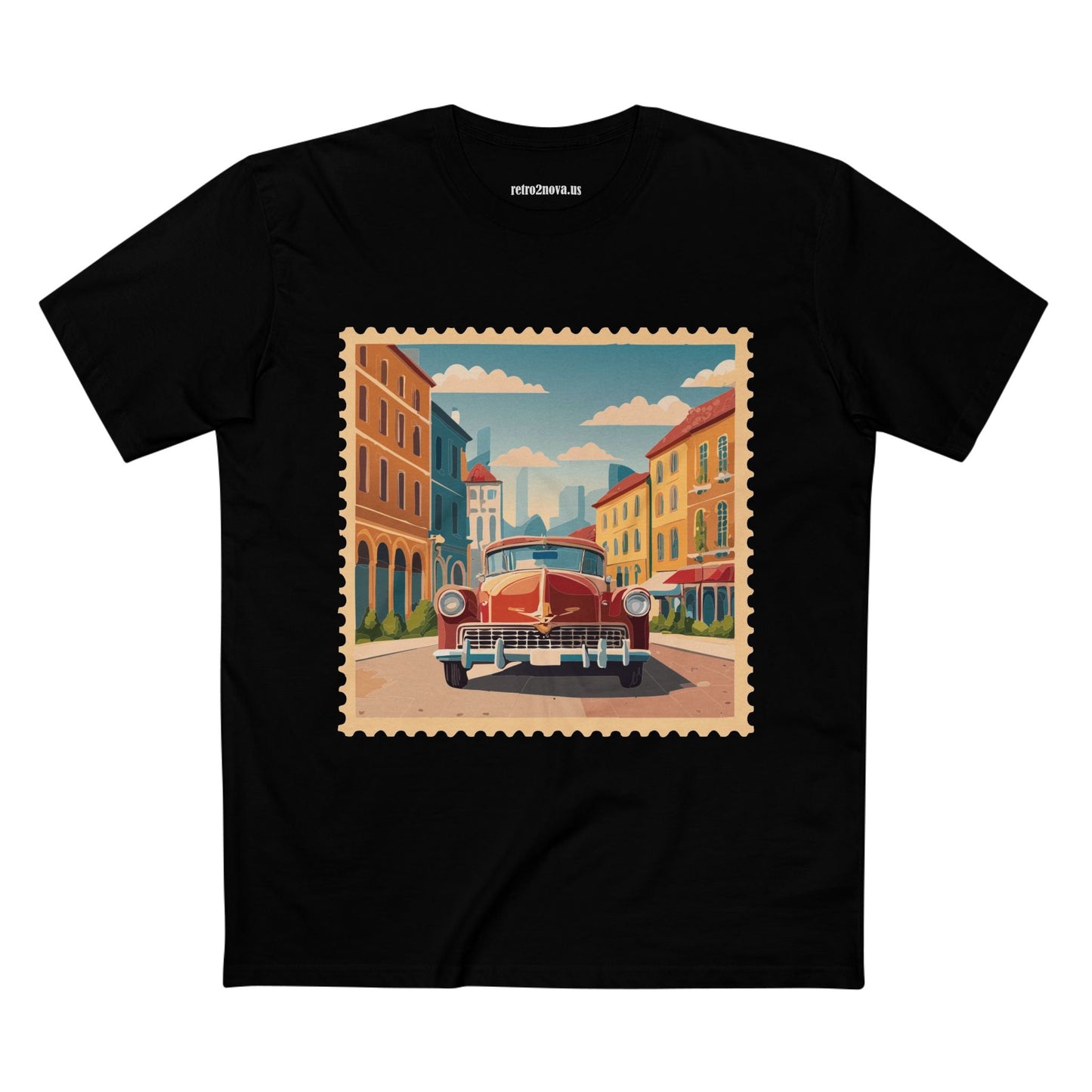 Postage Stamp Shirt Unisex Tee Original Art By Retro2Nova Premium Cotton Staple Tee